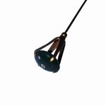 Long Hat Dress Pin Vintage Brass Green Glass Bead Gold Tone Straight Pin Photo 7