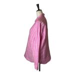 NYDJ  Shirt Women‎ Small Pink And White Striped Collared Linen Pullover Photo 5