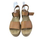 Soludos  Minorca Women's Brown Leather Wedge Espadrille Platform Sandals Size 8 Photo 1