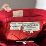 Fashion House Red High Waist Vintage Suede Leather Pants Sz 6 Photo 3