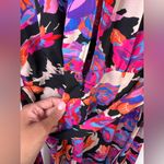 Topshop Deep V-Neck Floral Open Back Batwing Sleeve MIDI Dress Size 8 Photo 7