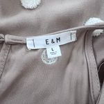 E & M  Tan & White Textured Dot Relaxed Fit Tank Top Photo 6