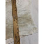 Millbon USA Distressed Beige Linen Blend Short Sleeve Collared Shirt Women L Tan Size L Photo 4