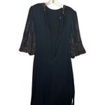 Vtg Jack Bryan Black Beaded Sleeve Midi Dress Sz L Evening Cocktail Shift Gown Size L Photo 6
