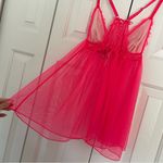 Victoria's Secret Victoria’s Secret Neon Pink Sheer Lace Babydoll Slip Sz Medium Intimates Photo 8