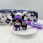 Kuromi Clear Zippered Pencil Case with Kuromi Keychain Purple Photo 0