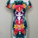 Forever 21 Tropical Body Con Dress Peekaboo Sz Small Photo 0