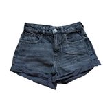 PacSun Womens Black Wash High Rise Cuffed Mom Denim Jean Shorts - Sz 24 Photo 2