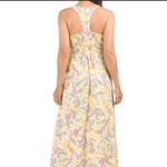Japna Yellow Floral Print V Neck Maxi Dress NWT Photo 3
