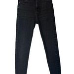 ZARA  Black Raw Hem Shark Bite Skinny Ankle Denim Jeans Women Sz 6 Photo 0