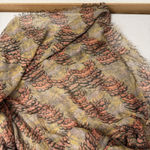 Maison Scotch  Scarf Wrap Womens Brown Red Abstract Art Fringe Woven Sheer 67x80 Photo 3