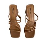 Abound  Women's Austyn Tubular Strappy Block
Heel Beige Platform Sandals Size 11 Photo 1