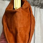 Vintage 1970s Brown Felt Clutch Plastic Floral Kiss Photo 2