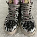 P448 New  Queens Mid-Top Sneakers‎ in Croco Leather & Glitter Mesh Shoes 35 Photo 1