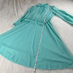 Vintage Jennifer Gee Belted Dress Womens‎ L Seafoam Green Ruffled A Photo 9