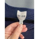 Nic+Zoe  Sweater Womens Medium Blue Linen Blend Knit Long Sleeve Pullover B63 Photo 1