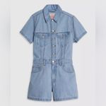 Levi's Levi’s Type 3 Denim Button Up Romper in Forgotten Dream Blue Western NWT X Small Photo 4
