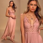 Free People  Adella Rose Pink Maxi Dress Size Medium Photo 1
