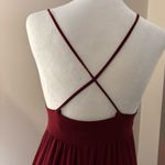 Windsor  Deep Red Plunging V-Neck Pleated Maxi Dress Size S Photo 8