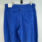 ZARA NWT Blue Corduroy Wide Leg High Waist Full Length Pants Size 12 Photo 9