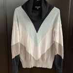 EUC Lilla P Cashmere Blend Chevron Color Block Cowl Sweater Photo 1