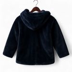 Women's Hooded Faux Fur Coat Blue‎ XSmall Winter Cozy Mob Wife Classic Timeless Blue Size XS Photo 2