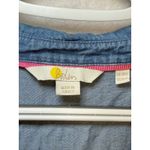 Boden Denim Chambray Button Front Tie Waist Shirt Dress Soft girl feminine Sz 14 Blue Photo 2