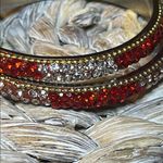 Red and Clear Crystal Indian Style Bangles Photo 1