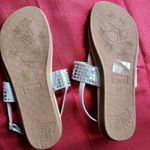 Forever 21 Forever silver mirrors and rhinestones glittered size 10 thong sandals Photo 3