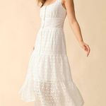 RIHOAS The Square Neck Tiered Hem Midi Dress 76 White Size M Photo 1