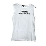 UNKOSHER MARKET You Can't Shvitz With Us White Tank Top Black Graphic Size XL Photo 3