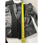 Affliction Black Premium Genuine Leather Puffed Sleeve Jacket Women Medium Photo 9