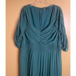 ASOS  Design Green Pleated Ruched Front Pleated Midi Evening Dress US Size 22 Photo 1