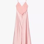 ZARA  Pink Satin Slip maxi Dress evening party cocktail wedding Photo 7