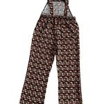 Pink Lily  Large (Runs small) Floral Ruffled Flare Overalls Photo 10