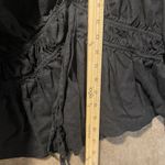 Universal Threads Universal Thread Shirt Womens Small Linen Puff Black Long Sleeve Vneck Romantic Photo 5