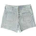 Pilcro  Women’s 28 Blue White Striped Ultra High Rise Patch Pocket Denim Shorts Photo 2