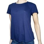 Rebecca Taylor Women’s Size S Navy Blue Short Sleeve Pleated Back Top Blouse Photo 0