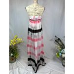 Chaudhry Rope Halter Open Back Tie Dye Maxi Dress Pink Black M Size M Photo 7