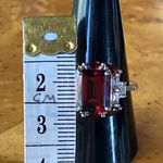 Red Labradorite Vermelho Red Garnet Sterling Silver Ring Size 9.75 Photo 6