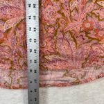 Sundance Paisley Print Button Down Top Long Sleeve Blouse Pink Small Photo 2