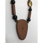 Gorgeous Large 22" Beaded Necklace Unique Large Pendant Bronze Brown Black Beads Photo 6