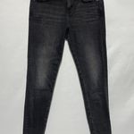 ZARA Raw Edge Step Hem Distressed Denim Skinny Jeans 8228/021 Faded Black Size 6 Photo 2