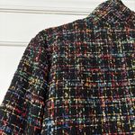 Damee Multicolor Rainbow Tweed Peplum Jacket Bell Sleeves Size Extra Large (XL) Black Photo 10
