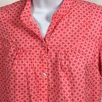 St. John St Johns Bay Women Top White Diamond Pattern Short Sleeve Buttons Photo 1