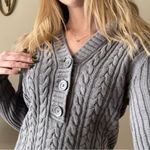 Jones New York Gray Hooded Cable Knit Sweater Photo 5