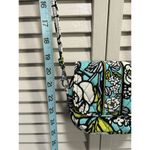 Vera Bradley  Floral Crossbody Quilted‎ Long Adj. Strap Pockets Logo Teal/White Photo 1