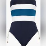 Robin Piccone  Emma Colorblock Side Lace-Up One-Piece Swimsuit, BNWT, Sz10, $188 Photo 3