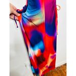 REBECCA VALLANCE Red White Side Waist Cutouts Del Prado Midi Dress size 8 Photo 8