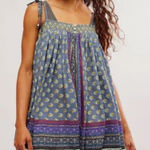 Free People Free People Intimately Free Rule The World Romper Blue Combo Size Medium NWT Photo 0